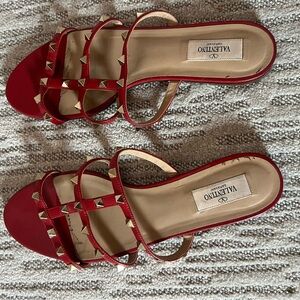 Valentino Women's Red Studded Sandals